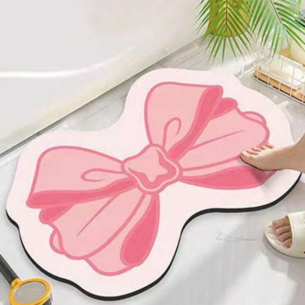 Bathroom Rug Bow Bath Rug Non-Slip Absorbent Bath Mat Bathroom Tub And Shower